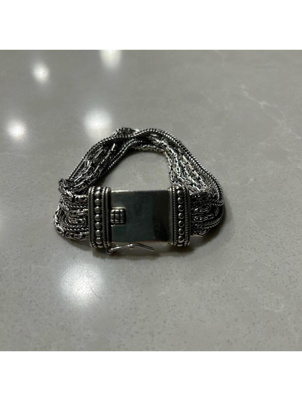 Silpada Bracelet Go Gorgeous Silver 6 Multi-Strand Byzantine Chain Clasp 925